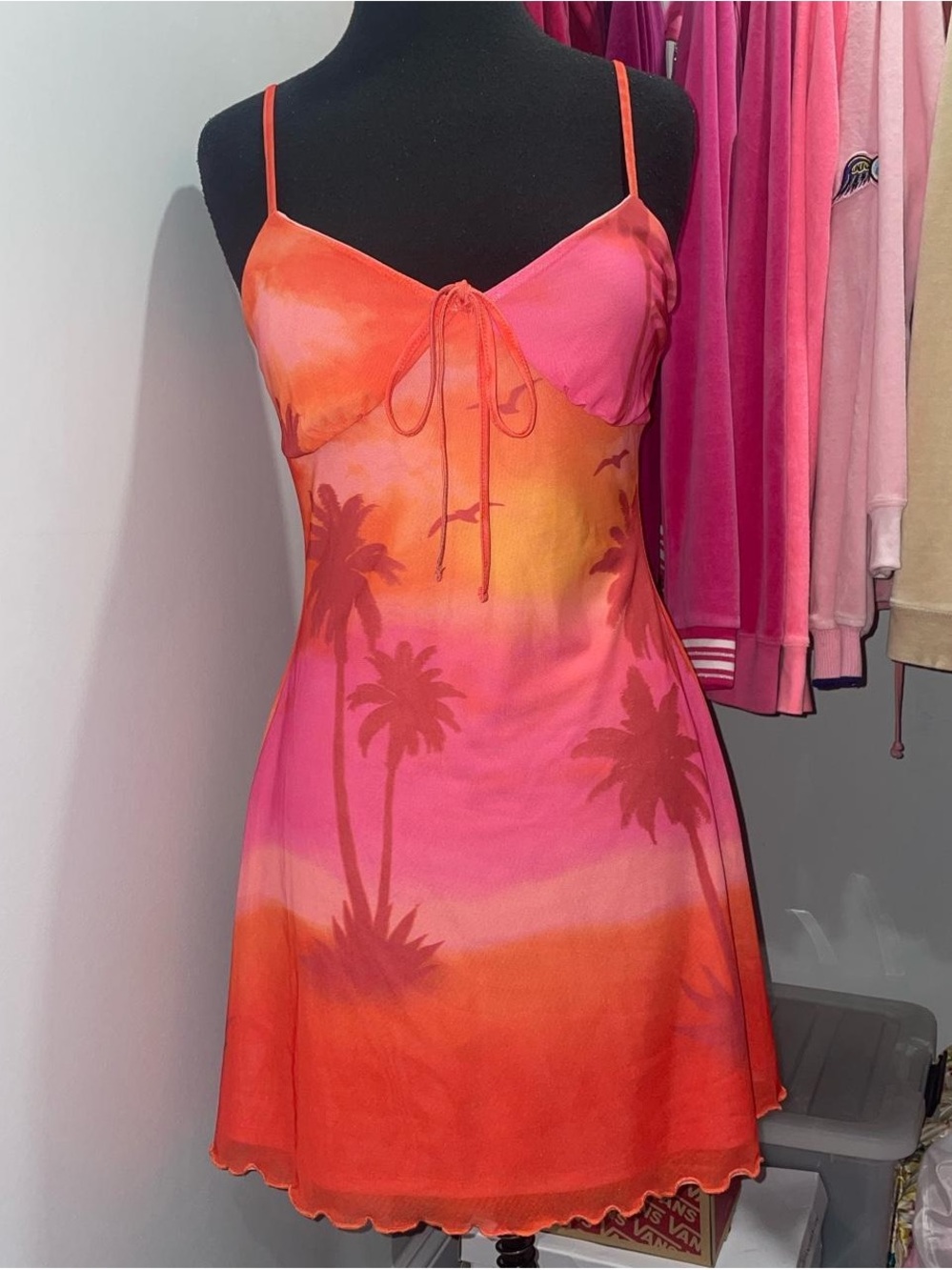 Sunset mesh mini dress